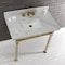 Kingston Brass KVPB36MSQ7 36-Inch Carrara Marble Console Sink, Marble White/Brushed Brass KVPB36MSQ7 - alternate 6